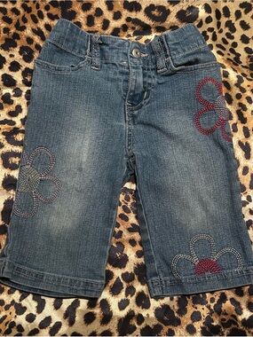 Vintage Y2K Just Friends Flower Embroidered Bermuda Shorts